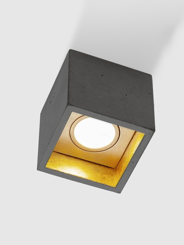 b7dark deckenspot deckenlampe quadratisch beton gold 03