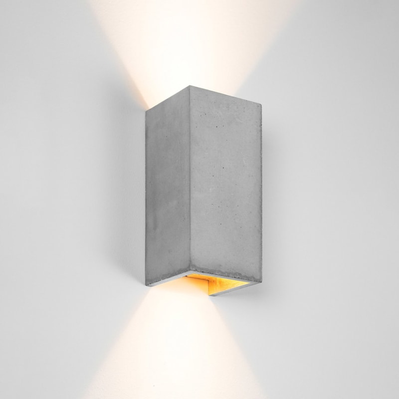wandlampe b8 beton gold gantlights lampe licht