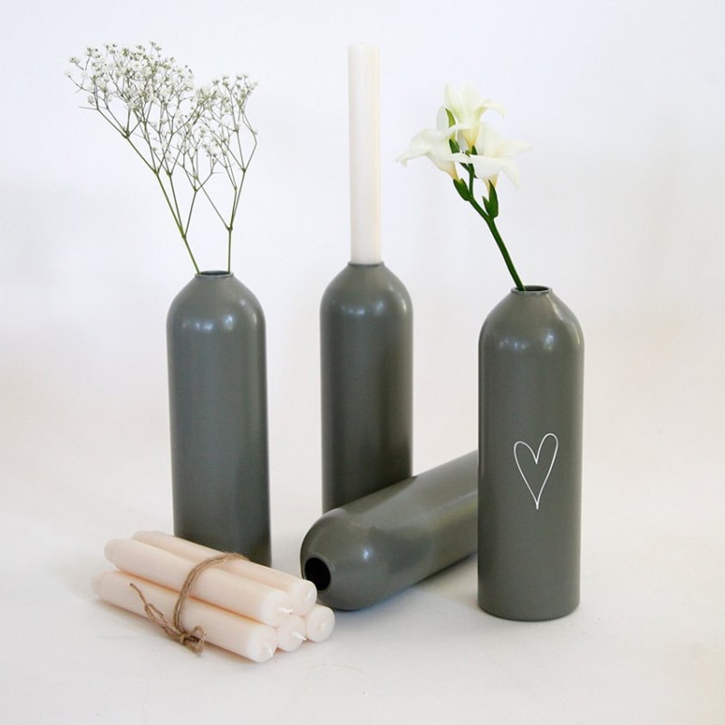 01 kerzenhalter vase aluminium moosgrau grau werkvoll